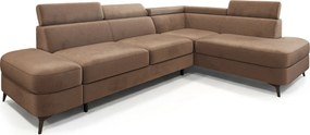 Masseno Narożnik AVISE z funkcją spania i pojemnikiem na pościel Narozniki L, Rozkładana sofa - Beżowy, MONOLITH 09