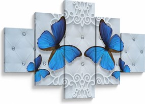 Obraz - Niebieskie motyle (125x70 cm)