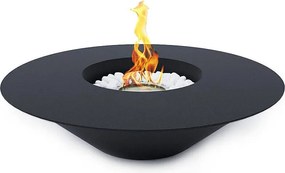 Czarny okrągły kominek ogrodowy na bioetanol SANTORINI D.60