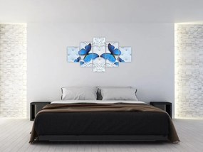 Obraz - Niebieskie motyle (125x70 cm)