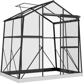 Outsunny Szklarnia z Aluminium Czarna 131x192x203cm | Aosom PL