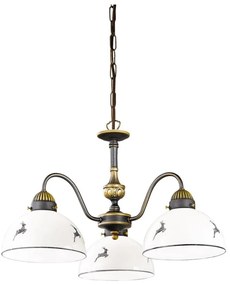 Kolarz 731.83.133 - Lampa NONNA 3xE27/75W/230V, łańcuch, szary jeleń