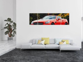 Obraz - czerwony Mercedes (170x50 cm)