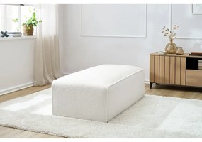 Biały podnóżek modułowy z materiału bouclé Megeve – Bobochic Paris