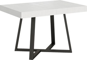 Stół rozkładany 120/204x80 cm Zeplir frassino biała nogi antracytowe