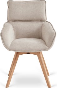 Krzesło Tapicerowane Obrotowe DIAS Beżowe Nowoczesne