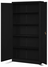 Zestaw 4x biurowa szafa metalowa na akta JAN, 900 x 1850 x 400 mm, czarna