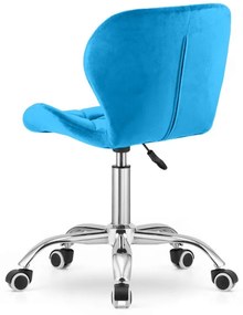 Zestaw do biura – składany stół ZARIMO 80×40 cm biały + krzesło biurowe AVOLA VELVET niebieskie