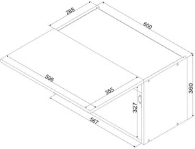 Wisząca szafka okapowa 60 cm biały + dąb artisan Vilego 4X