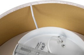 Nowoczesna lampa sufitowa różowa 30 cm ze złotym wnętrzem - Drum