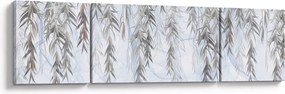 Obraz - Gałązki wierzby na niebieskim tle (170x50 cm)