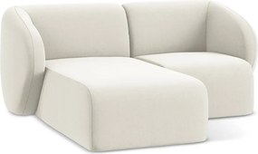 Beżowy aksamitny narożnik (lewostronny/z szezlongiem) Lani – Makamii