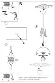Czarno-beżowa lampa wisząca Nice Lamps Olla