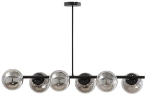 Lampa metalowa - 6 kul z przyciemnianego szkła - dł. 98 cm - Czarny - YUKON