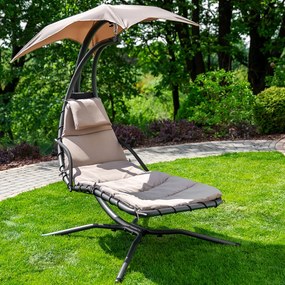 Leżak wiszący z daszkiem Albert taupe PATIO