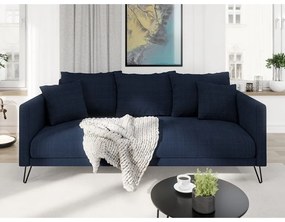 Ciemnoniebieska sofa z tkaniny szenilowej 200 cm Freya – Ropez
