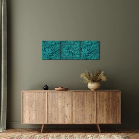 Obraz liści (z zegarem) (90x30 cm)