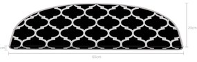 Czarno-białe dywaniki na schody zestaw 16 szt. 20x65 cm Madalyon – Vitaus