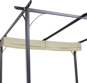 Pergola 3x3 Multifunkcyjna na Piknik 3x3m Przeciwsłoneczna Beżowa z Ruchomym Zadaszeniem Aosom PL