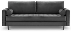 Ciemnoszara aksamitna sofa Milo Casa Santo, 219 cm