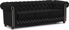 Czarna aksamitna rozkładana sofa 203 cm York Blik – Ropez