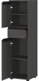 Antracytowa wysoka wąska szafka łazienkowa 33x121 cm Lemont – Germania