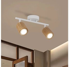Brilagi - Oprawa punktowa MODERN WOOD 2xGU10/8W/230V z drewna kauczukowego/biała