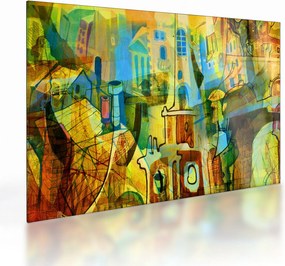 Obraz na szkle - Architektura, abstrakcja kubistyczna (70x50 cm)