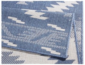Niebiesko-kremowy chodnik odpowiedni na zewnątrz NORTHRUGS Malibu, 80x250 cm