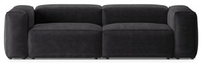 Ciemnoszara sztruksowa sofa 264 cm Bergamo – Cosmopolitan Design