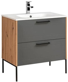 Grafitowa industrialna szafka z umywalką F5-H54