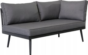 Zestaw mebli ogrodowych szary aluminium narożnik z poduszkami i stolik