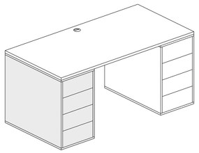 PLAN Kontener biurowy BLOCK Wood, 4 szuflady