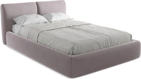 Łóżko 160 x 228 - z weluru - szary - HOKU