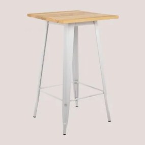 Kwadratowy Wysoki Stół 60x60 Cm Ze Stali Lix Naturalna - Biala - Sklum