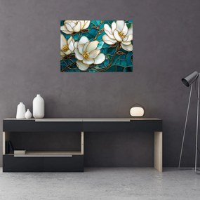 Obraz na szkle - Witraż z magnolią (70x50 cm)