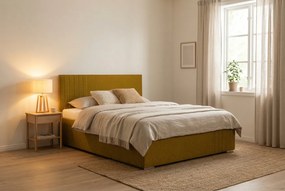 Łóżko MARS 160x200 cm Żółty Z materacem
