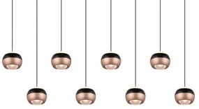 Lampa wisząca LED w czarno-miedzianym kolorze z metalowym kloszem Orbit – Trio Select