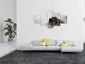 Obraz - Pociąg we mgle (125x70 cm)