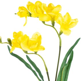 Sztuczny kwiat Frezja żółty, 57 cm