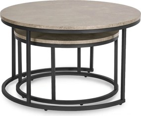 Zestaw Stolików Kawowych ROCKY MAX 60 cm/80 cm Szary Beton Nowoczesny Loft