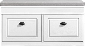 Szafka na buty z siedziskiem, 2 klapkami i regałem do oszczędzania miejsca