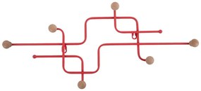 Czerwony metalowy wieszak ścienny 60,5 cm Metro – PT LIVING