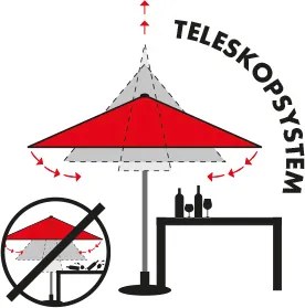 Doppler ALU EXPERT Teleskop parasol ogrodowy 400 cm antracyt
