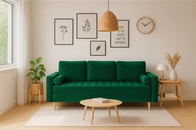Rozkładana sofa MONZA 225x95x100 cm – butelkowa zieleń Monolith 37