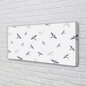 Obraz drukowany na płótnie Kwiaty i Ptaki