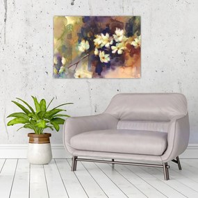 Obraz - Białe magnolie, malarstwo (70x50 cm)
