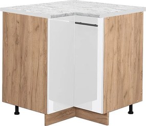 Szafka narożna biały wysoki połysk 80.5x60x82 fame-line