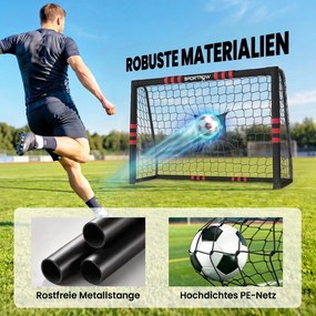 SPORTNOW Bramka do ogrodu 1,8 x 1,2 m dla młodzieży i dorosłych, solidna bramka outdoor z siatką, wyściółką, kotwami ziemnymi | Aosom PL