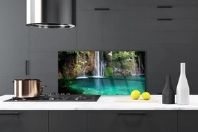 Panel Szklany do Kuchni Krystaliczny Spad Nad Jeziorem